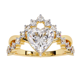 Midnight Mirage heart Shape Cocktail Ring