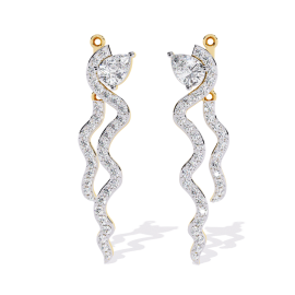 0.9 Ct Whispered Dew Pear and Round Hoops