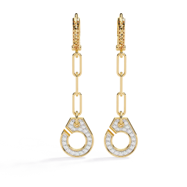 0.6 Ct Midnight Glimmer Dangling Hoops