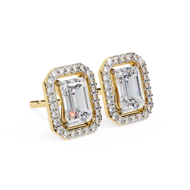 2 Ct Radiant Bliss Halo Studs