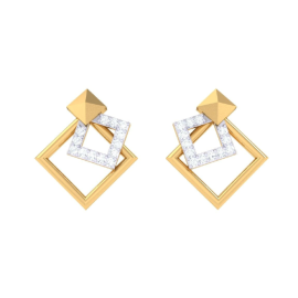 Square Diamond Stud Earing