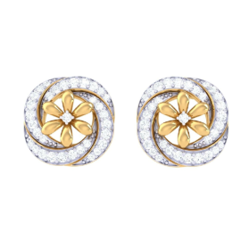 Rose bud diamond earrings