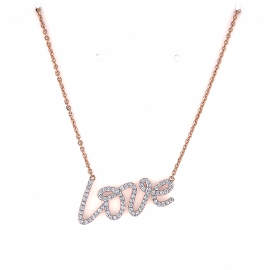Delicate LOVE Text Pendant