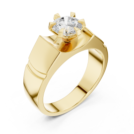 Men's Ring with Blue Opal Detail