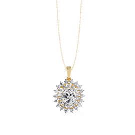 3.41ct Oval Halo Pendant