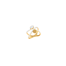 Twist & Shimmer Gold Ring